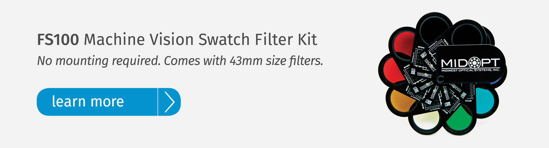MidOpt FS100 Machine Vision Bandpass Swatch Filter Test Kit