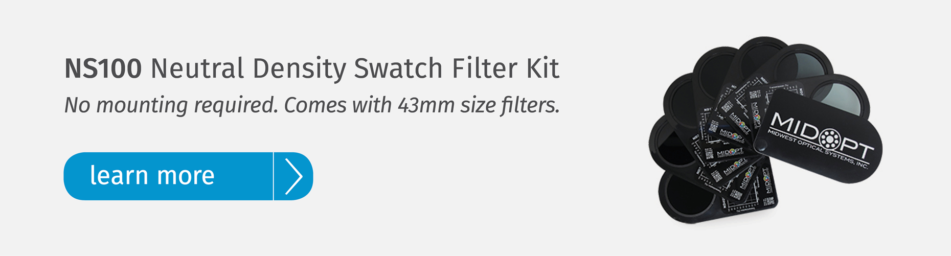 MidOpt NS100 Neutral Density Swatch Filter Test Kit