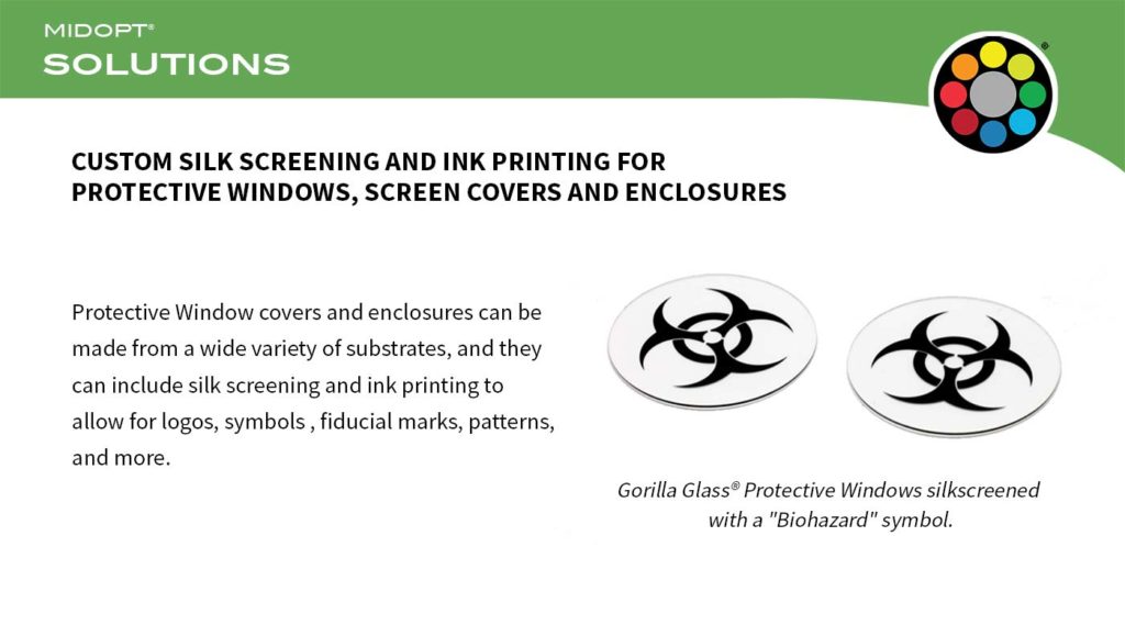 Ink Printing on Protective Windows for Industrial Imaging & Machine Vision
